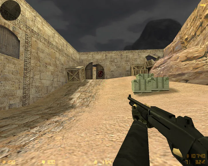 Скриншот  CS 1.6 «Черная версия»: черные скины оружия, темное меню, ночное небо, конфиг и стабильный запуск