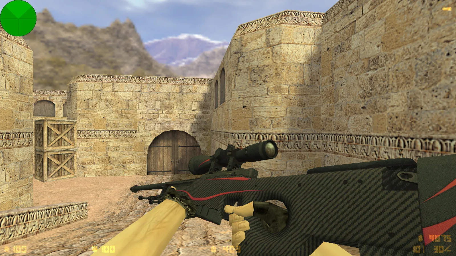 Скриншот  CS 1.6 от Blaze: сборка с CS2-скинами, красно-синими моделями, тёмным меню и оптимизированным конфигом