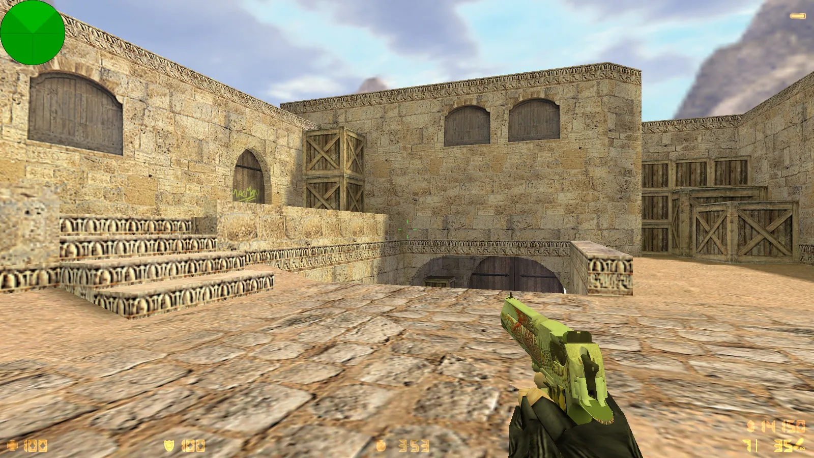 Скриншот  CS 1.6 от Blaze: сборка с CS2-скинами, красно-синими моделями, тёмным меню и оптимизированным конфигом