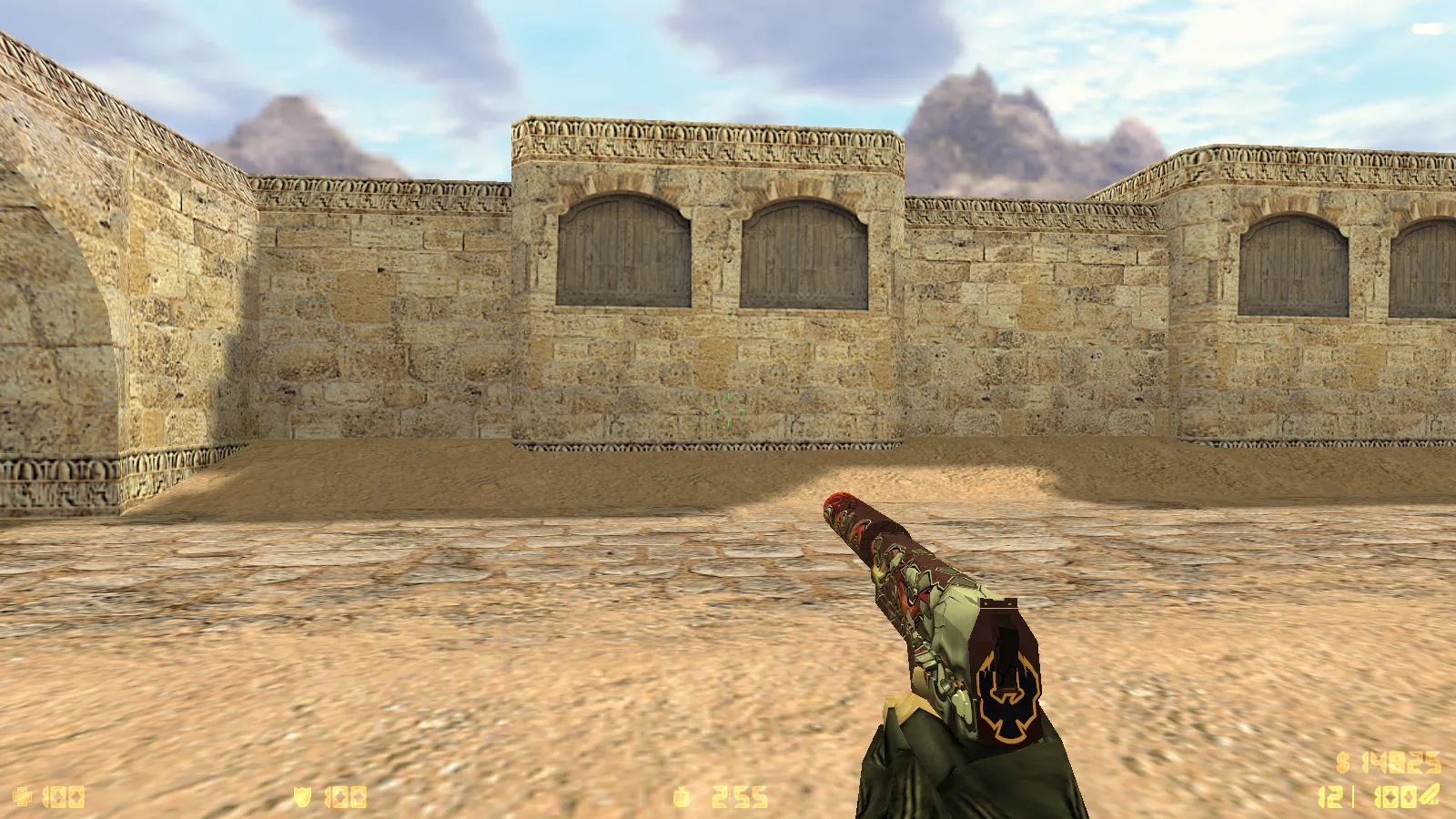 Скриншот  CS 1.6 от Blaze: сборка с CS2-скинами, красно-синими моделями, тёмным меню и оптимизированным конфигом