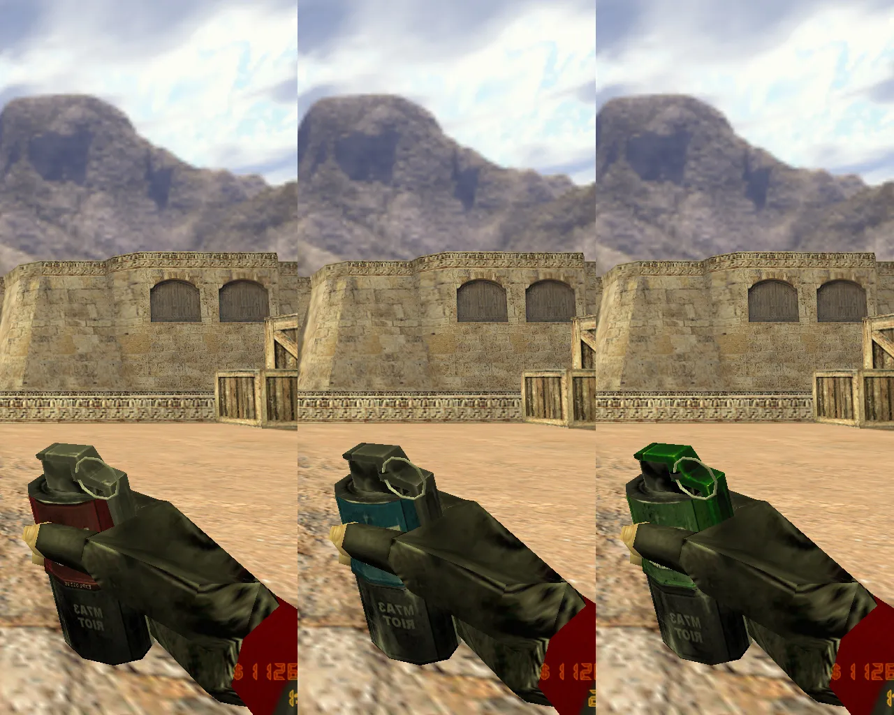 Скриншот  CS 1.6 Bloody — сборка с черными рукавами Bloody, красно-синими моделями и скинами оружия