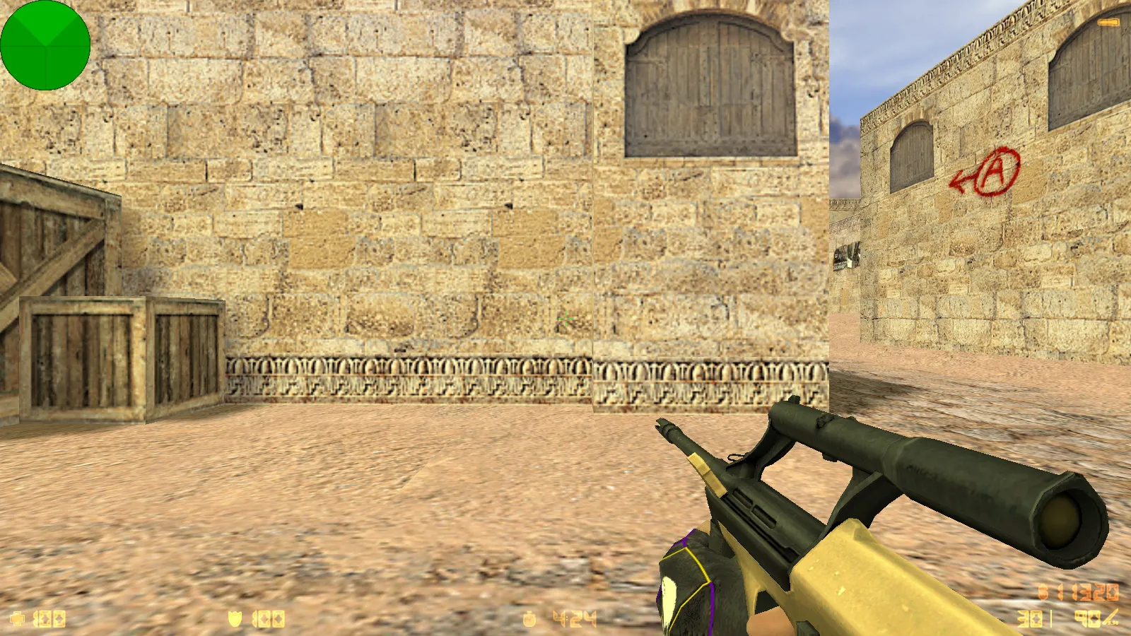 Скриншот  CS 1.6 Bravo — сборка с 29 золотыми моделями оружия, графикой и оптимизированным конфигом, звуками и меню