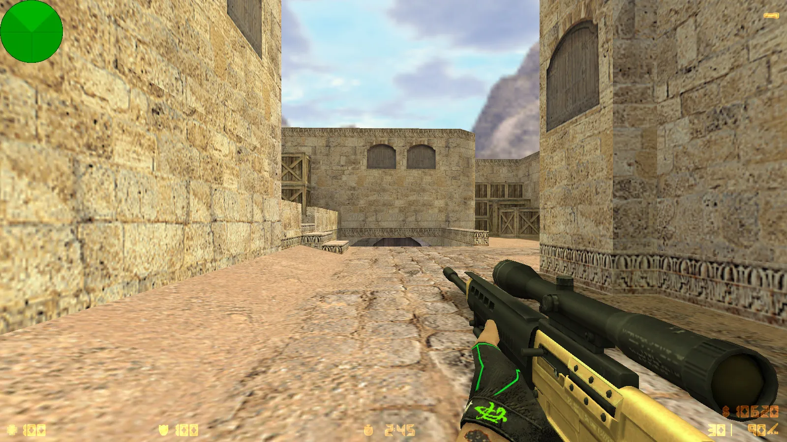 Скриншот  CS 1.6 Bravo — сборка с 29 золотыми моделями оружия, графикой и оптимизированным конфигом, звуками и меню