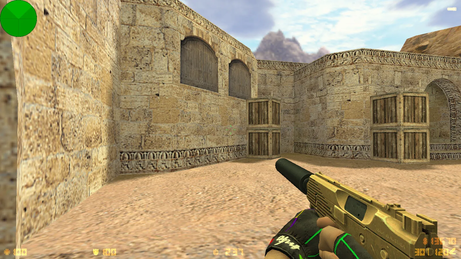 Скриншот  CS 1.6 Bravo — сборка с 29 золотыми моделями оружия, графикой и оптимизированным конфигом, звуками и меню