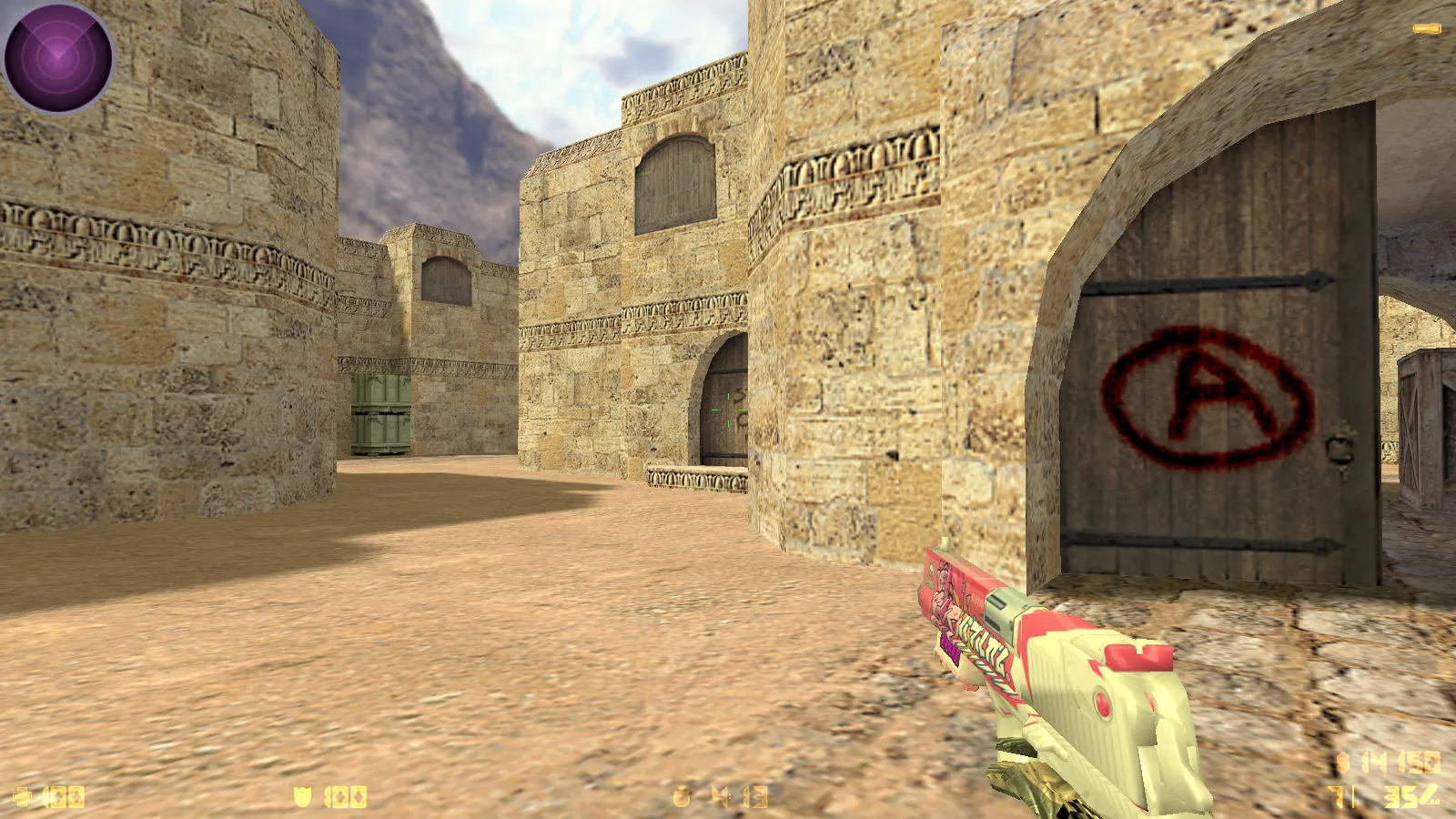 Скриншот  CS 1.6 Bubble Gum сборка: розово-фиолетовые скины, меню-тема, музыка, радар и оптимизированный config.cfg