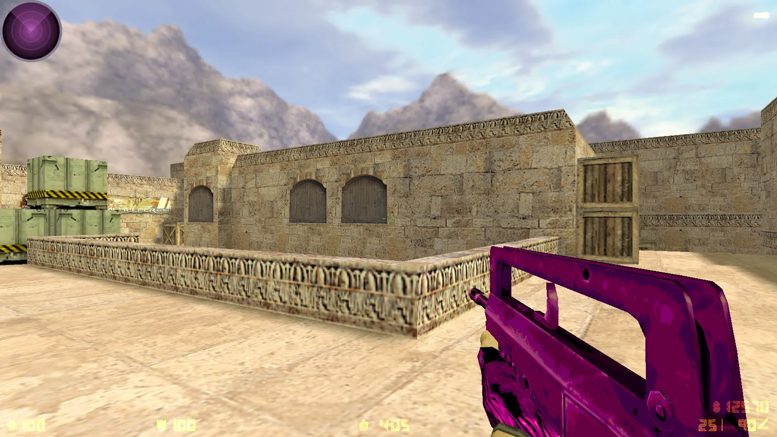 Скриншот  CS 1.6 Bubble Gum сборка: розово-фиолетовые скины, меню-тема, музыка, радар и оптимизированный config.cfg