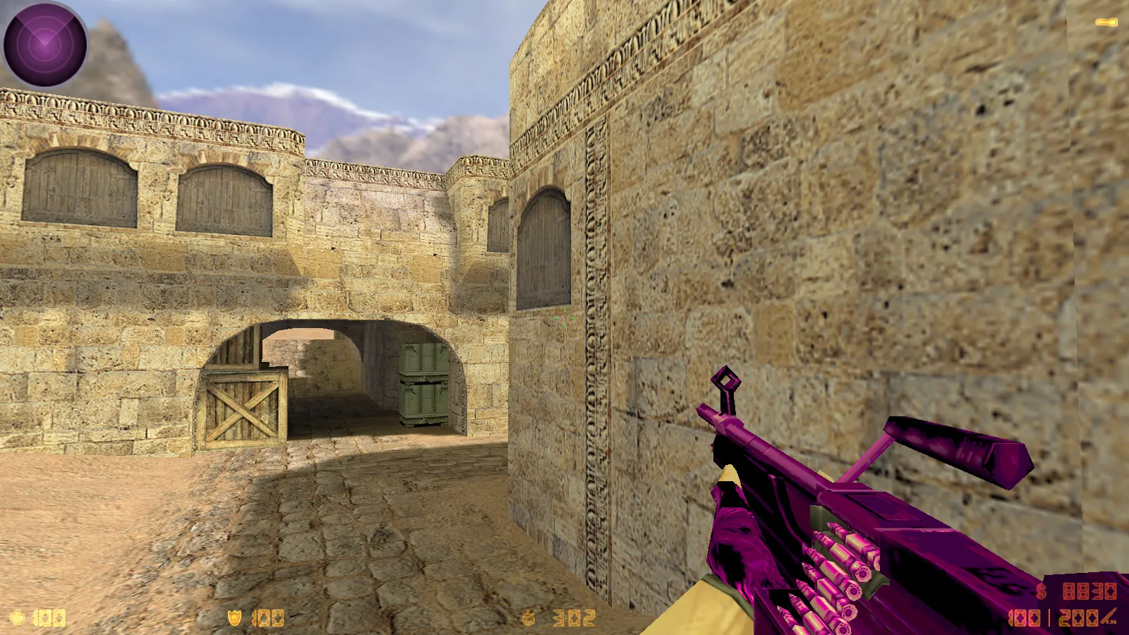 Скриншот  CS 1.6 Bubble Gum сборка: розово-фиолетовые скины, меню-тема, музыка, радар и оптимизированный config.cfg