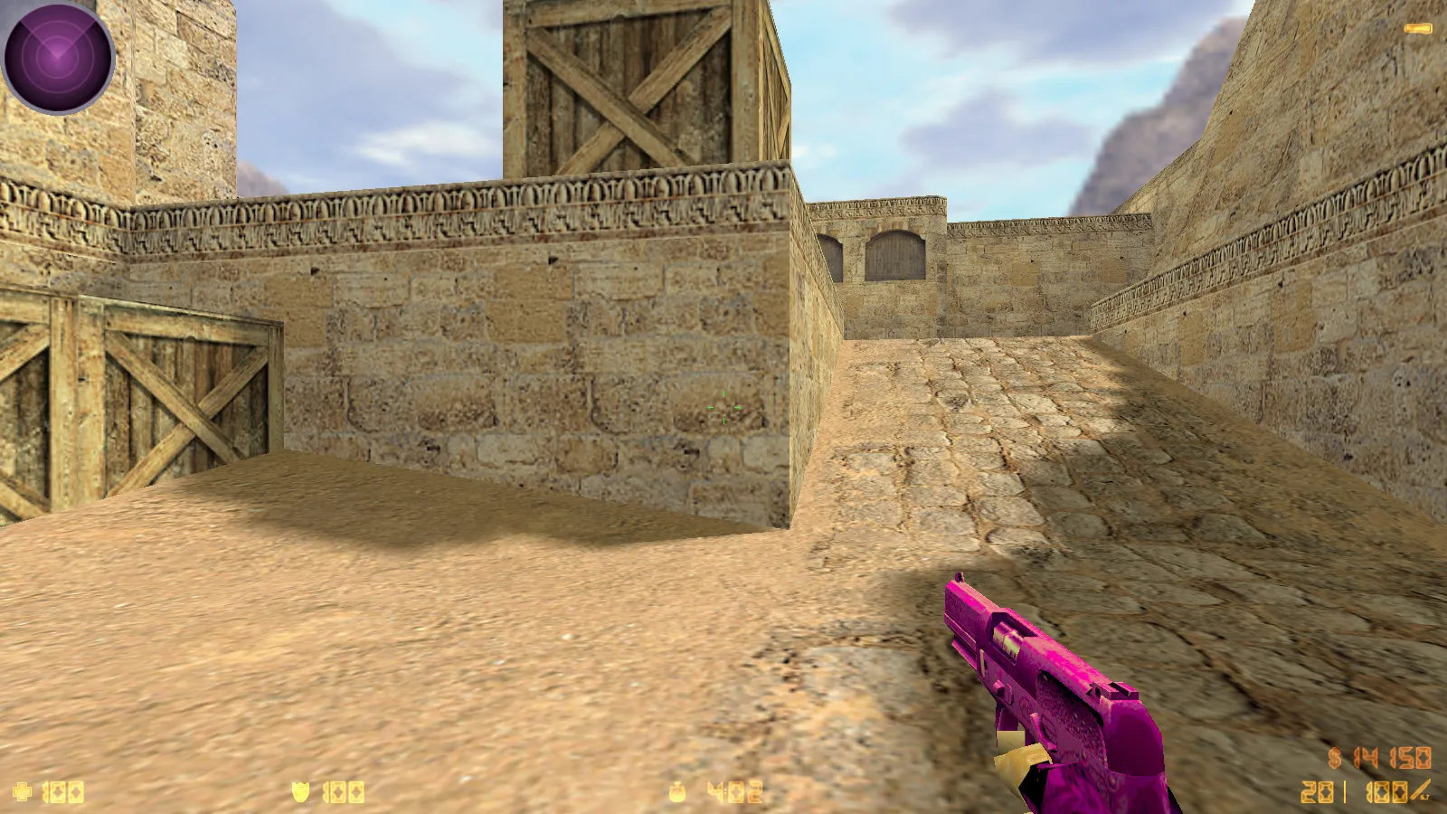 Скриншот  CS 1.6 Bubble Gum сборка: розово-фиолетовые скины, меню-тема, музыка, радар и оптимизированный config.cfg