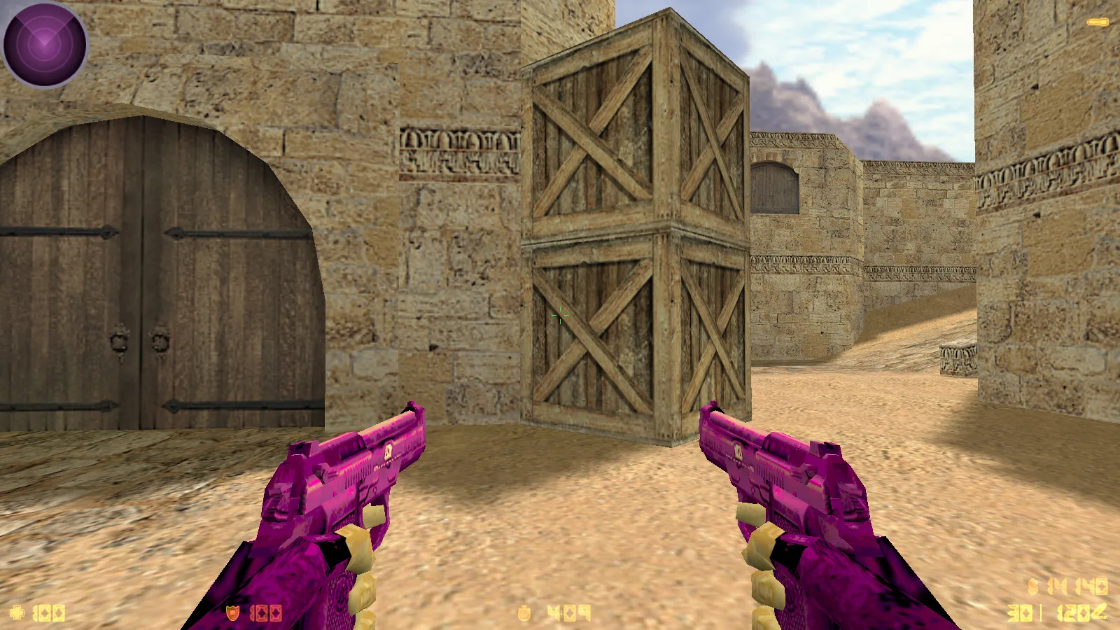 Скриншот  CS 1.6 Bubble Gum сборка: розово-фиолетовые скины, меню-тема, музыка, радар и оптимизированный config.cfg