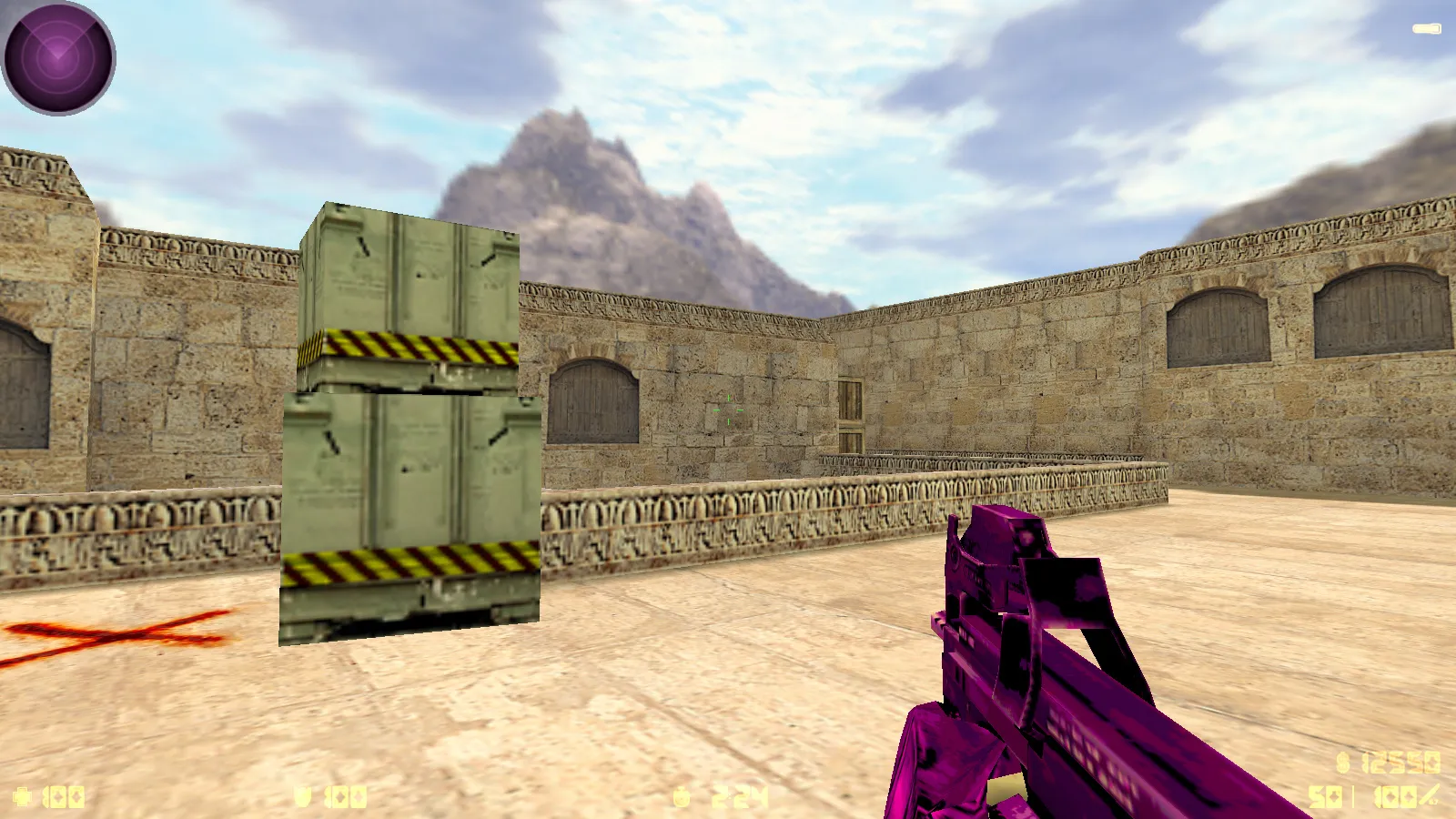 Скриншот  CS 1.6 Bubble Gum сборка: розово-фиолетовые скины, меню-тема, музыка, радар и оптимизированный config.cfg