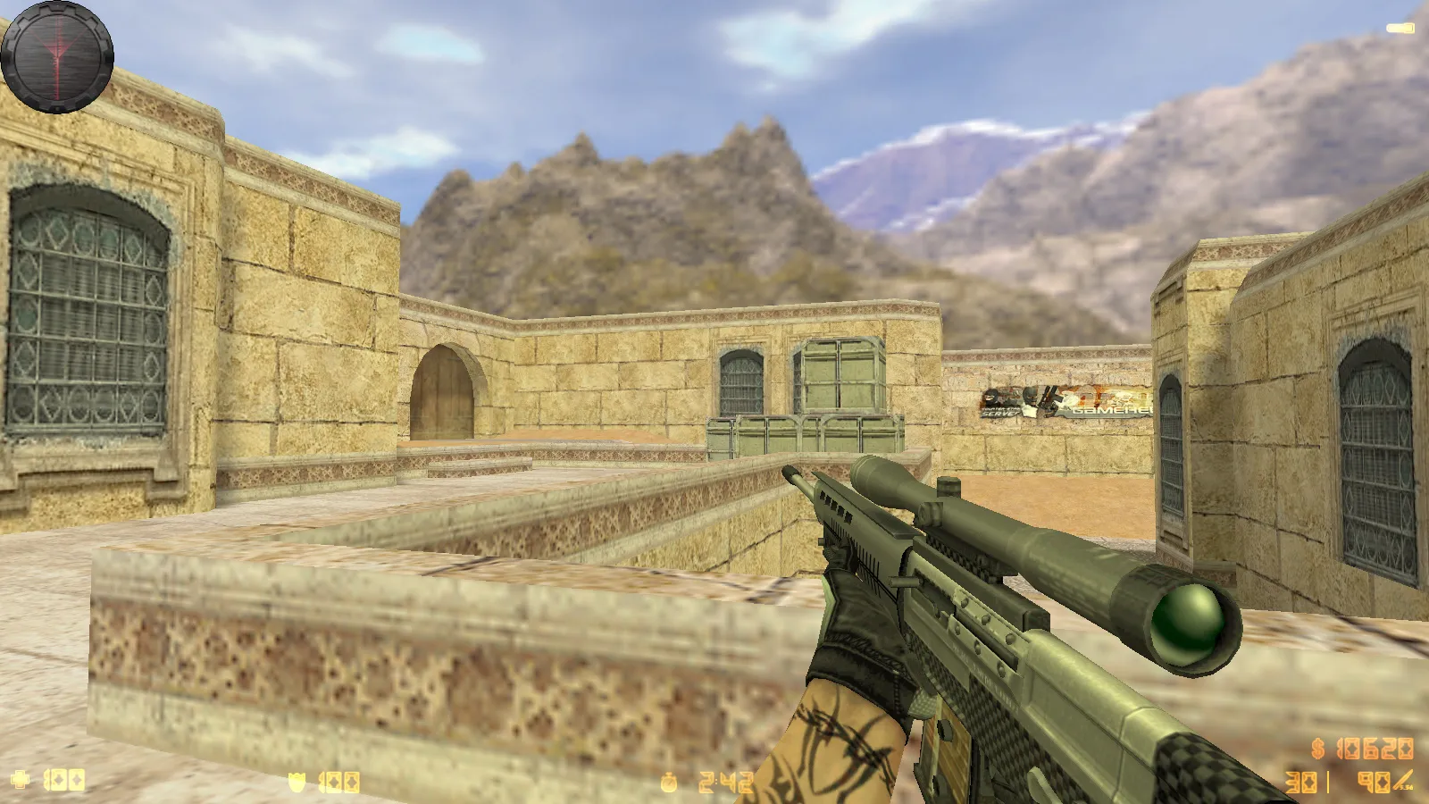 Скриншот  CS 1.6 Карбон: сборка с 9 апгрейдами, карбоновые скины, серое меню, обновленные звуки и музыка, прицел, радар