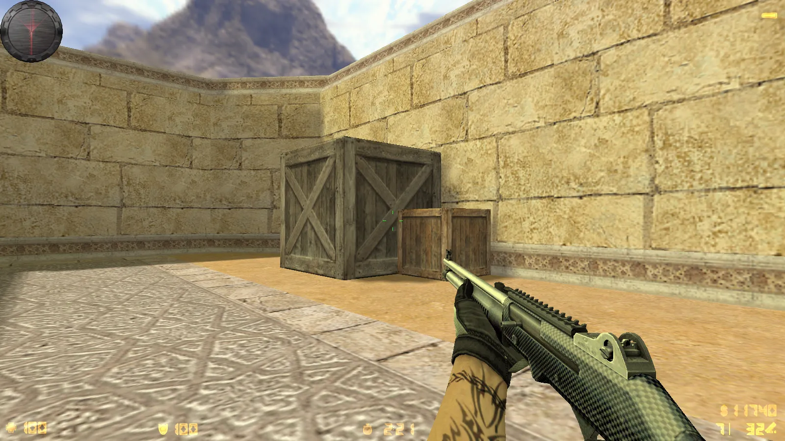 Скриншот  CS 1.6 Карбон: сборка с 9 апгрейдами, карбоновые скины, серое меню, обновленные звуки и музыка, прицел, радар