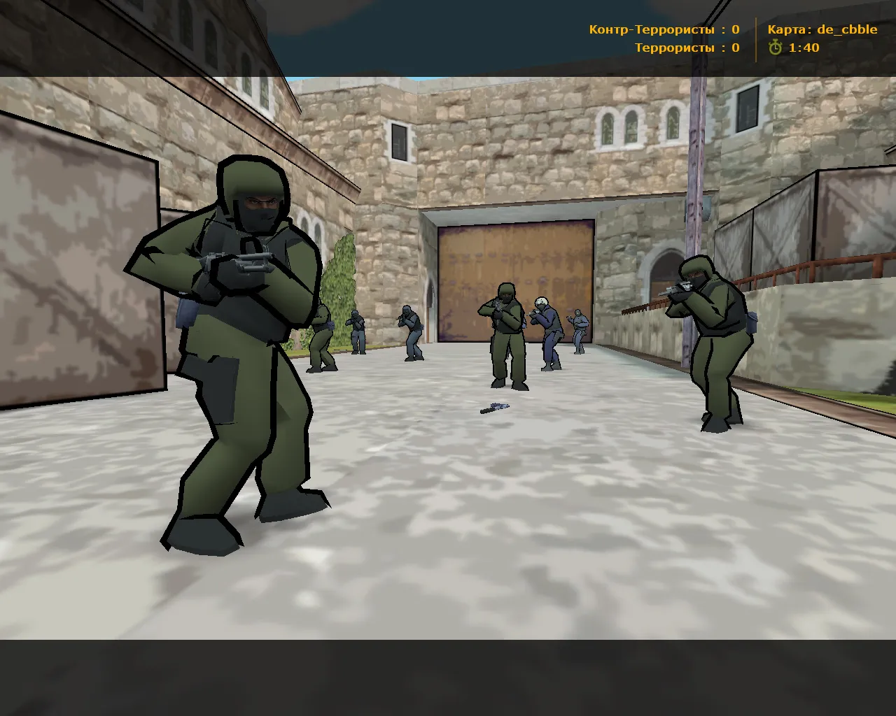 Скриншот  CS 1.6 Мультяшная: cel-shaded модели, графика и оптимизированный config.cfg для чистой игры