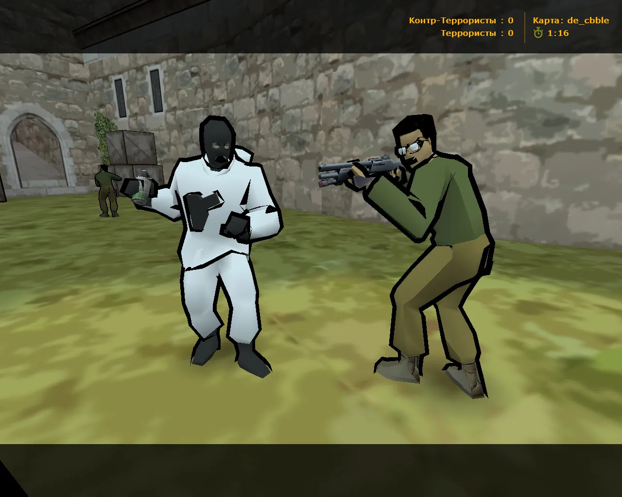 Скриншот  CS 1.6 Мультяшная: cel-shaded модели, графика и оптимизированный config.cfg для чистой игры