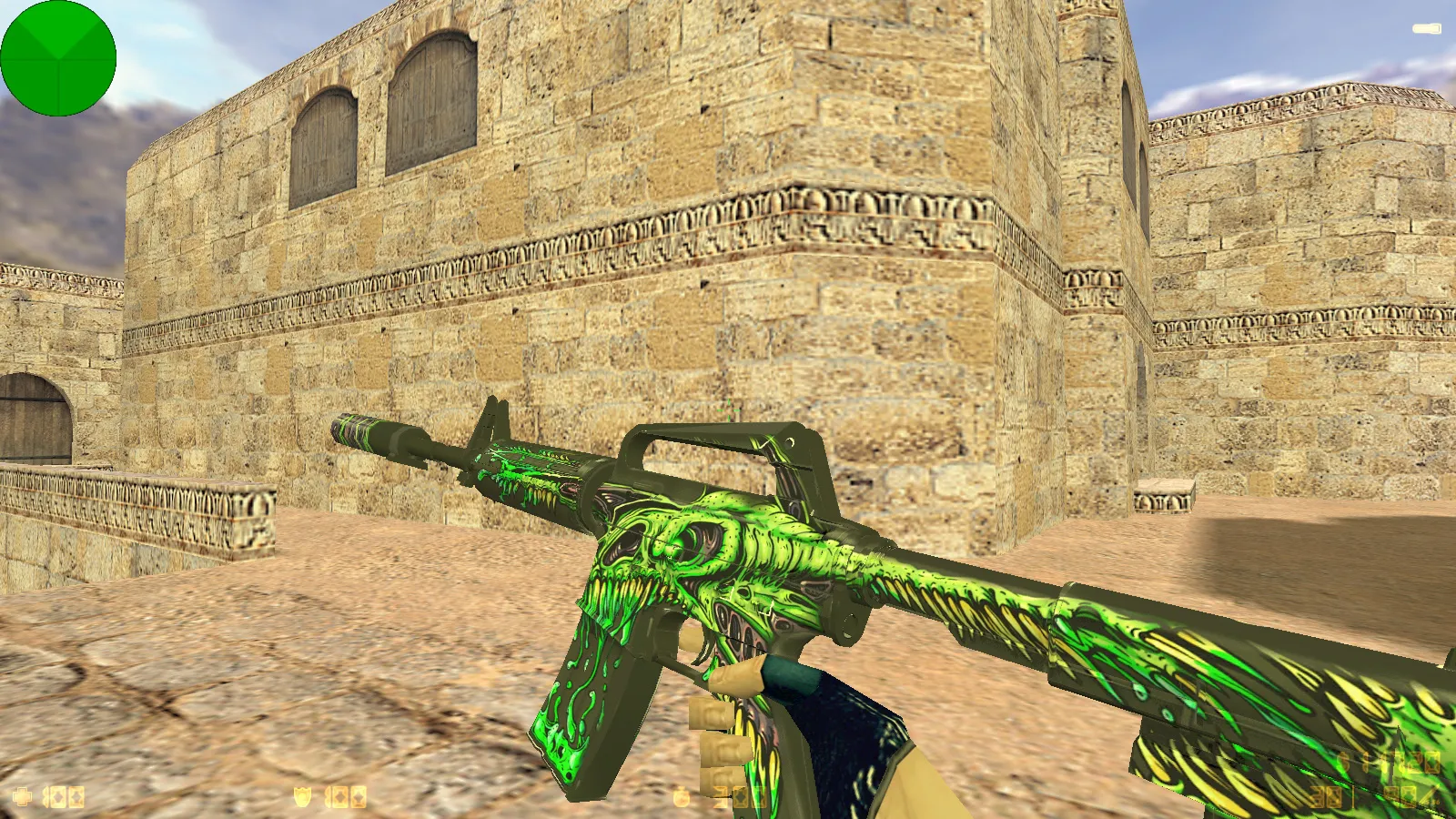 Скриншот CS 1.6 от Checker: блогерская сборка с 14 скинами, красно-синими моделями, темно-синим меню и оптимизированным config.cfg