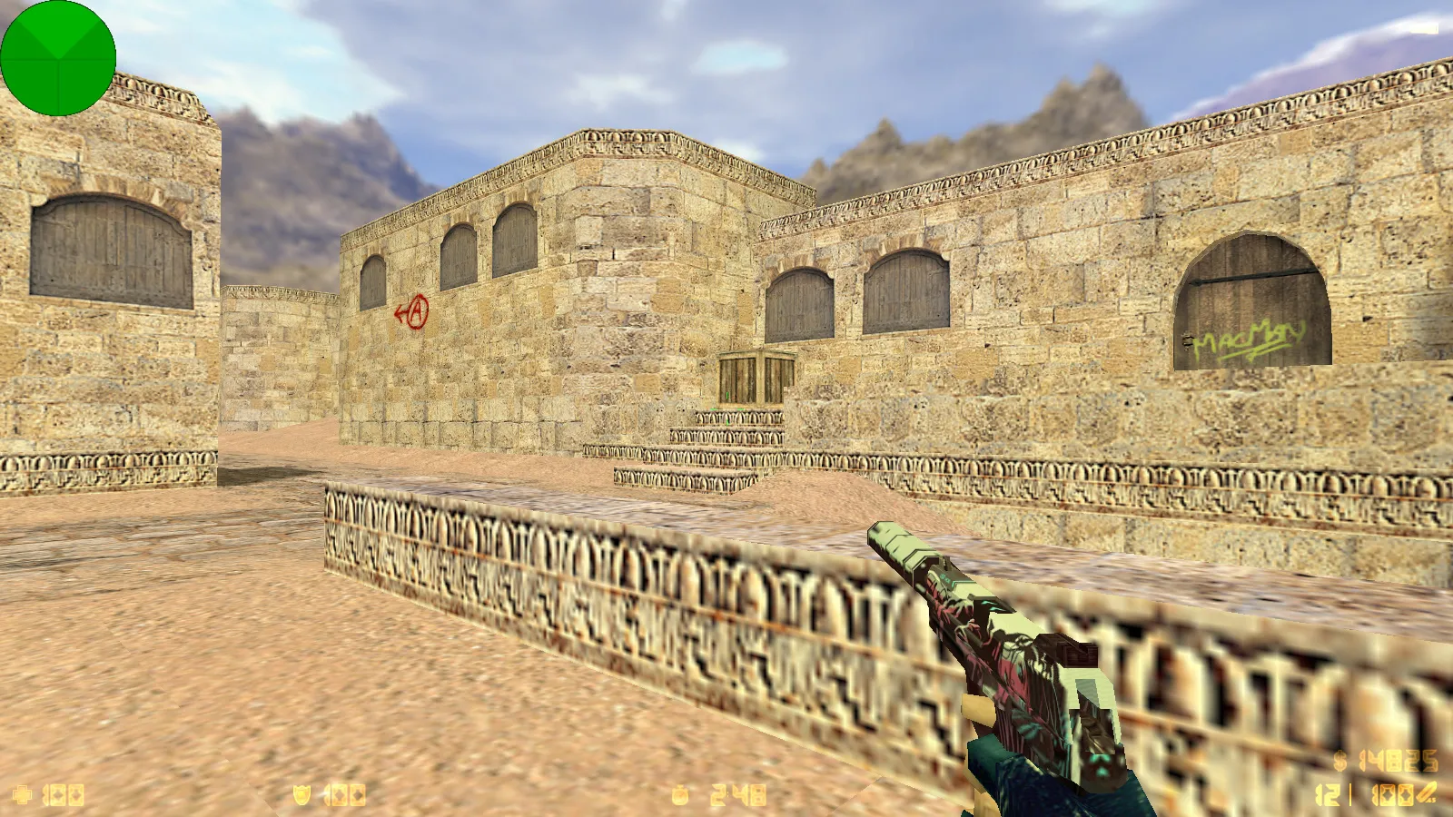 Скриншот  CS 1.6 от Checker: блогерская сборка с 14 скинами, красно-синими моделями, темно-синим меню и оптимизированным config.cfg