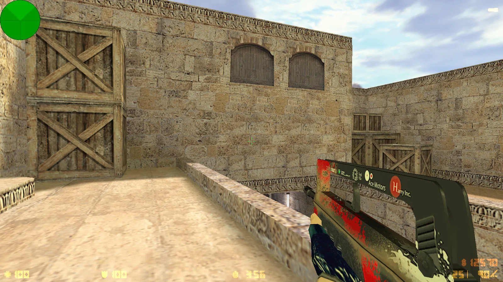 Скриншот  CS 1.6 от Checker: блогерская сборка с 14 скинами, красно-синими моделями, темно-синим меню и оптимизированным config.cfg