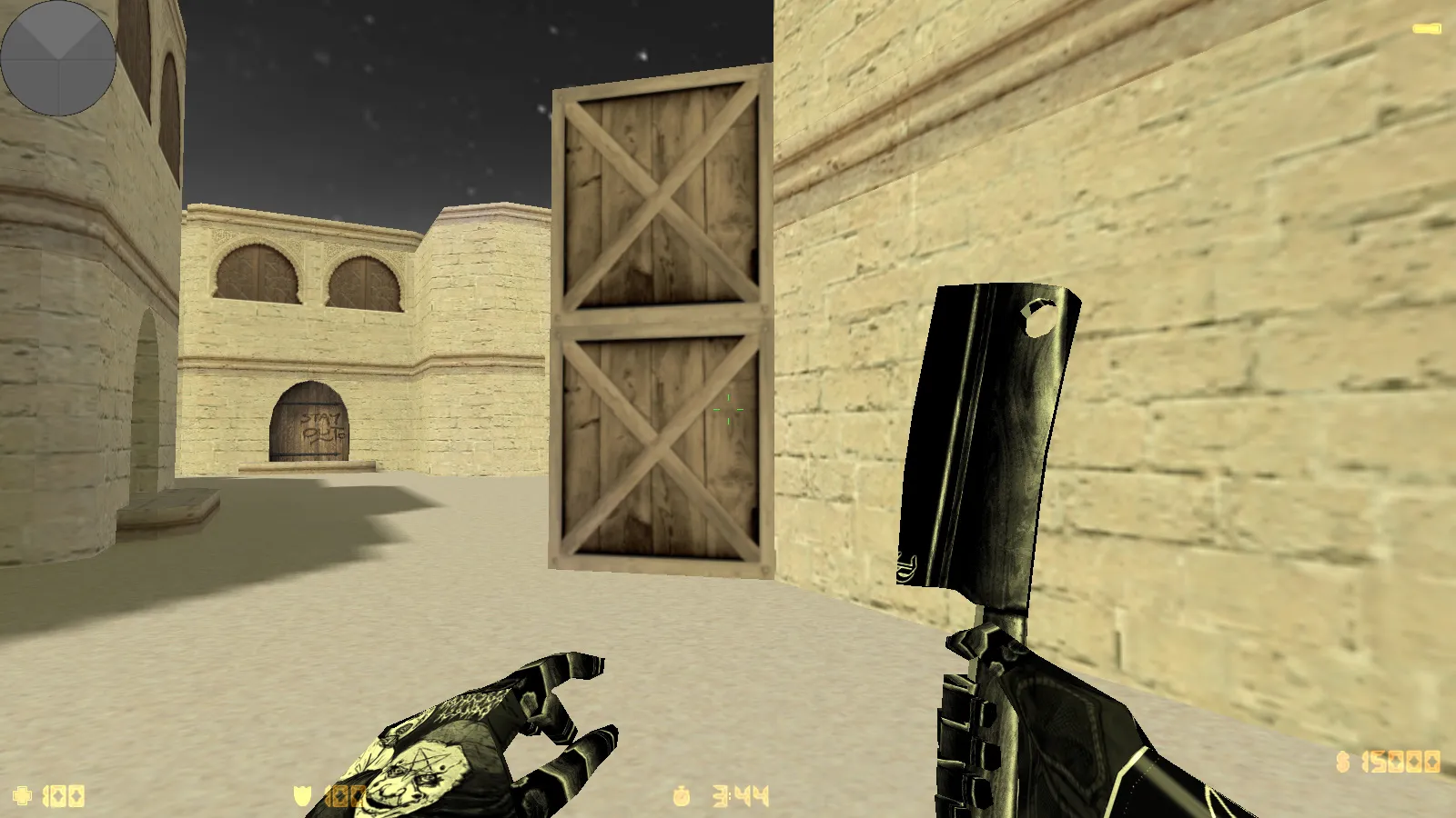 Скриншот CS 1.6 от Clementine v2: блогерская сборка с 16 черно-белыми скинами, темным меню и оптимизированным конфигом