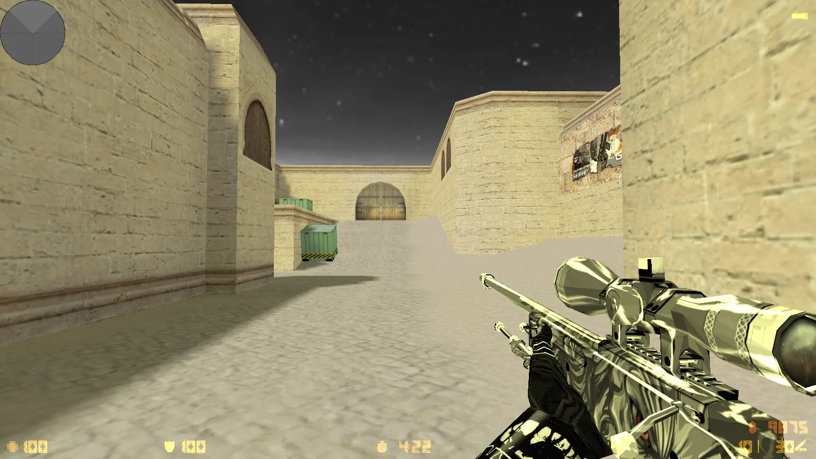 Скриншот  CS 1.6 от Clementine v2: блогерская сборка с 16 черно-белыми скинами, темным меню и оптимизированным конфигом