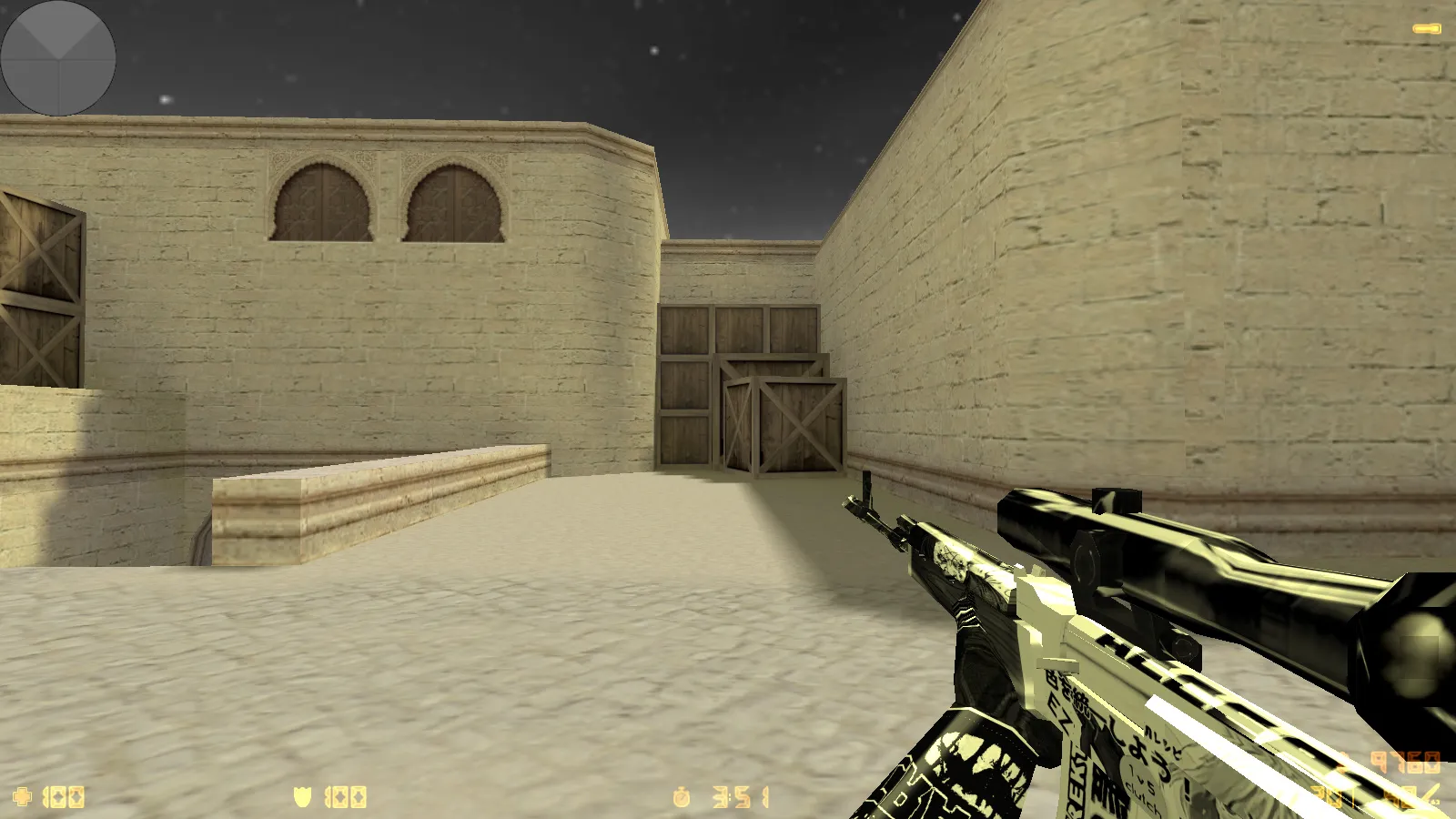 Скриншот  CS 1.6 от Clementine v2: блогерская сборка с 16 черно-белыми скинами, темным меню и оптимизированным конфигом