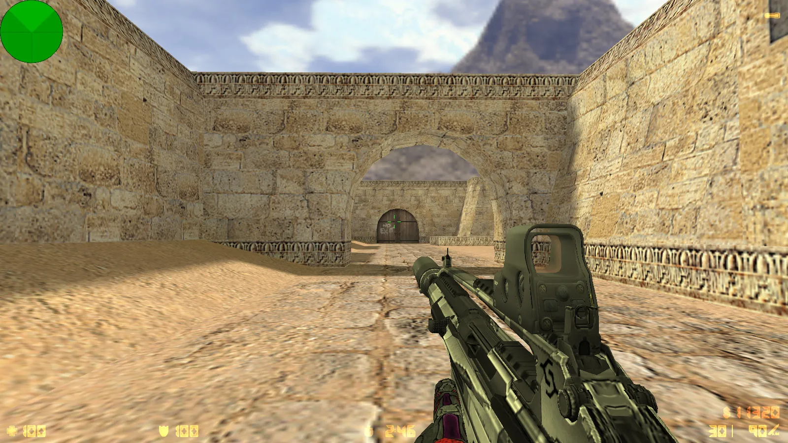 Скриншот  CS 1.6 Crysis — тематическая сборка с 8 новинками: оружие из Crysis, красный/синий герой, черное меню, оптимизированный конфиг