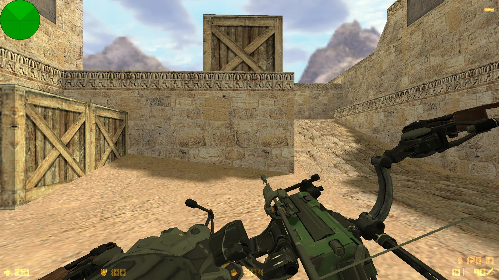 Скриншот  CS 1.6 Crysis — тематическая сборка с 8 новинками: оружие из Crysis, красный/синий герой, черное меню, оптимизированный конфиг