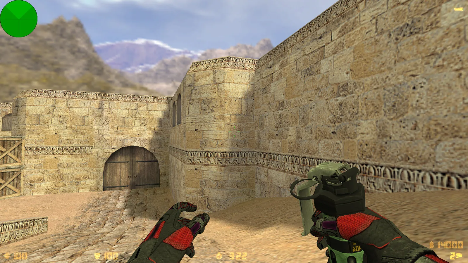 Скриншот  CS 1.6 Crysis — тематическая сборка с 8 новинками: оружие из Crysis, красный/синий герой, черное меню, оптимизированный конфиг