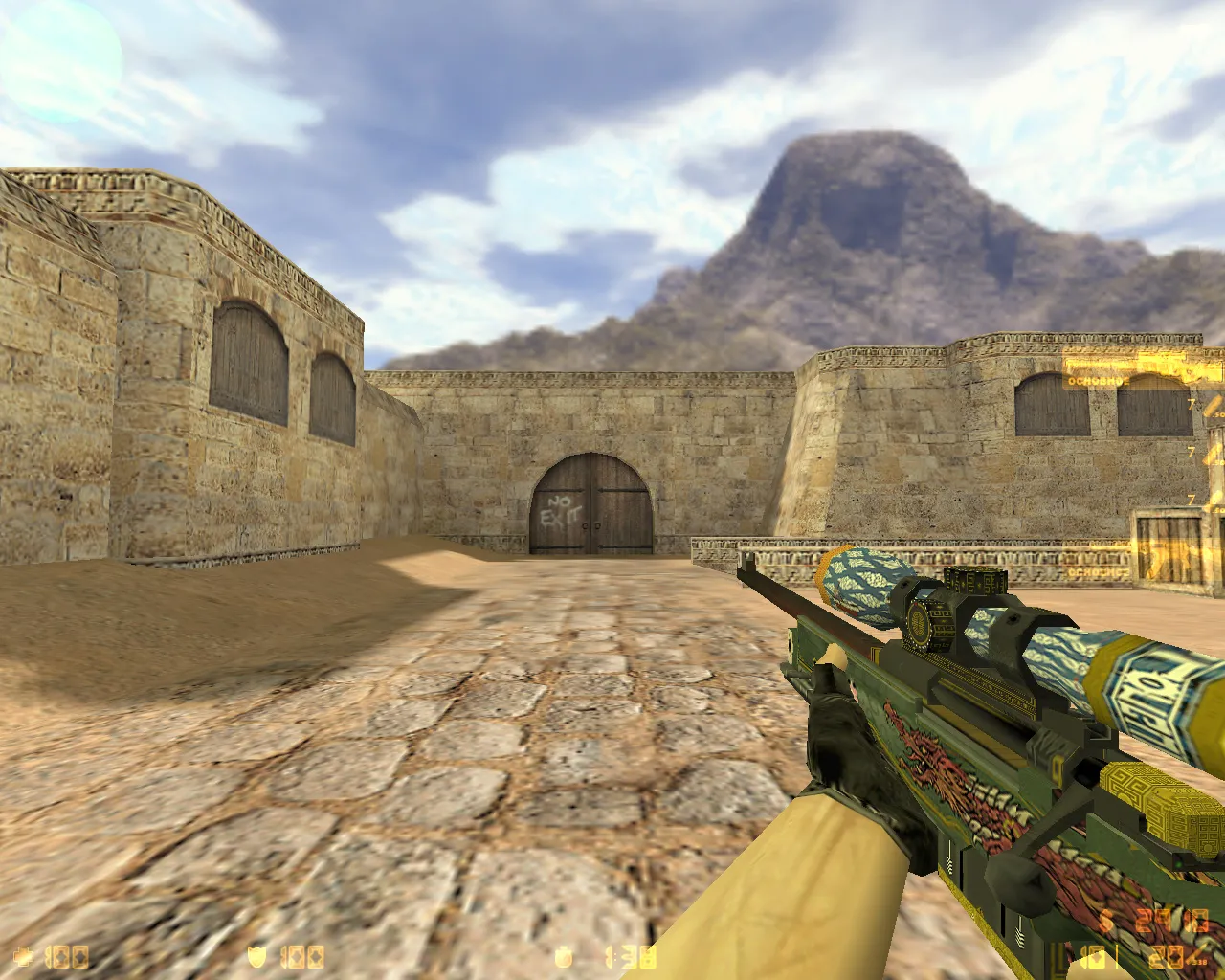 Скриншот CS 1.6 от Дикого D1K11: 11 скинов, черное меню, перекрашенные модели и оптимизированный конфиг