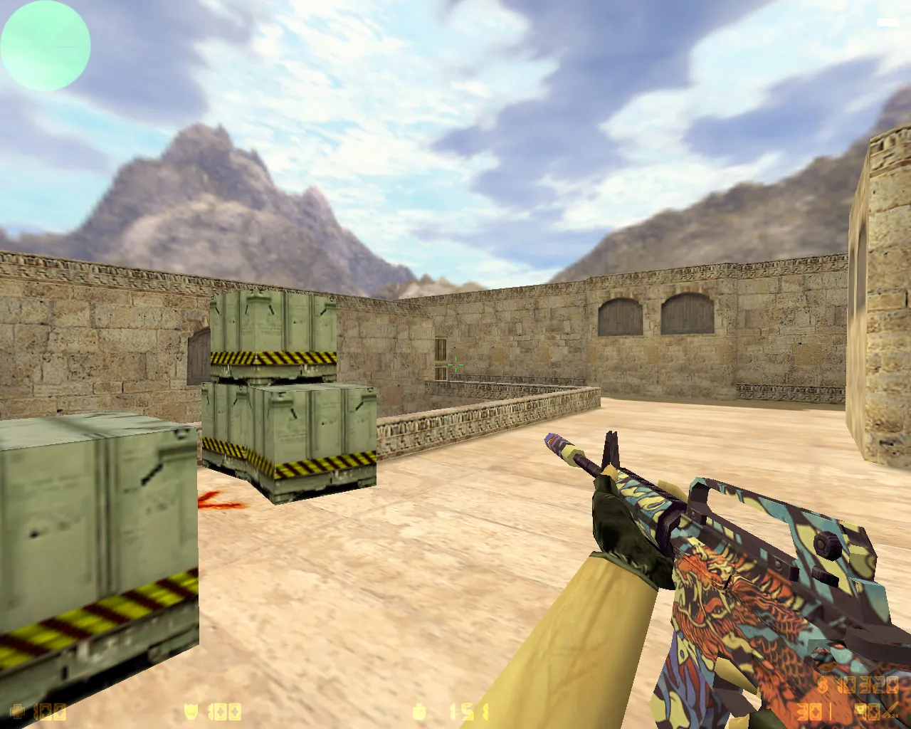 Скриншот  CS 1.6 от Дикого D1K11: 11 скинов, черное меню, перекрашенные модели и оптимизированный конфиг