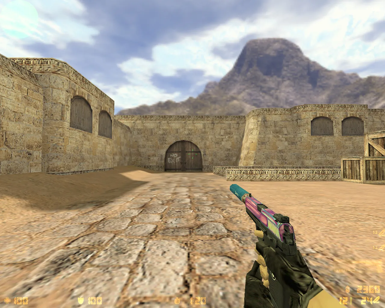 Скриншот  CS 1.6 от Дикого D1K11: 11 скинов, черное меню, перекрашенные модели и оптимизированный конфиг