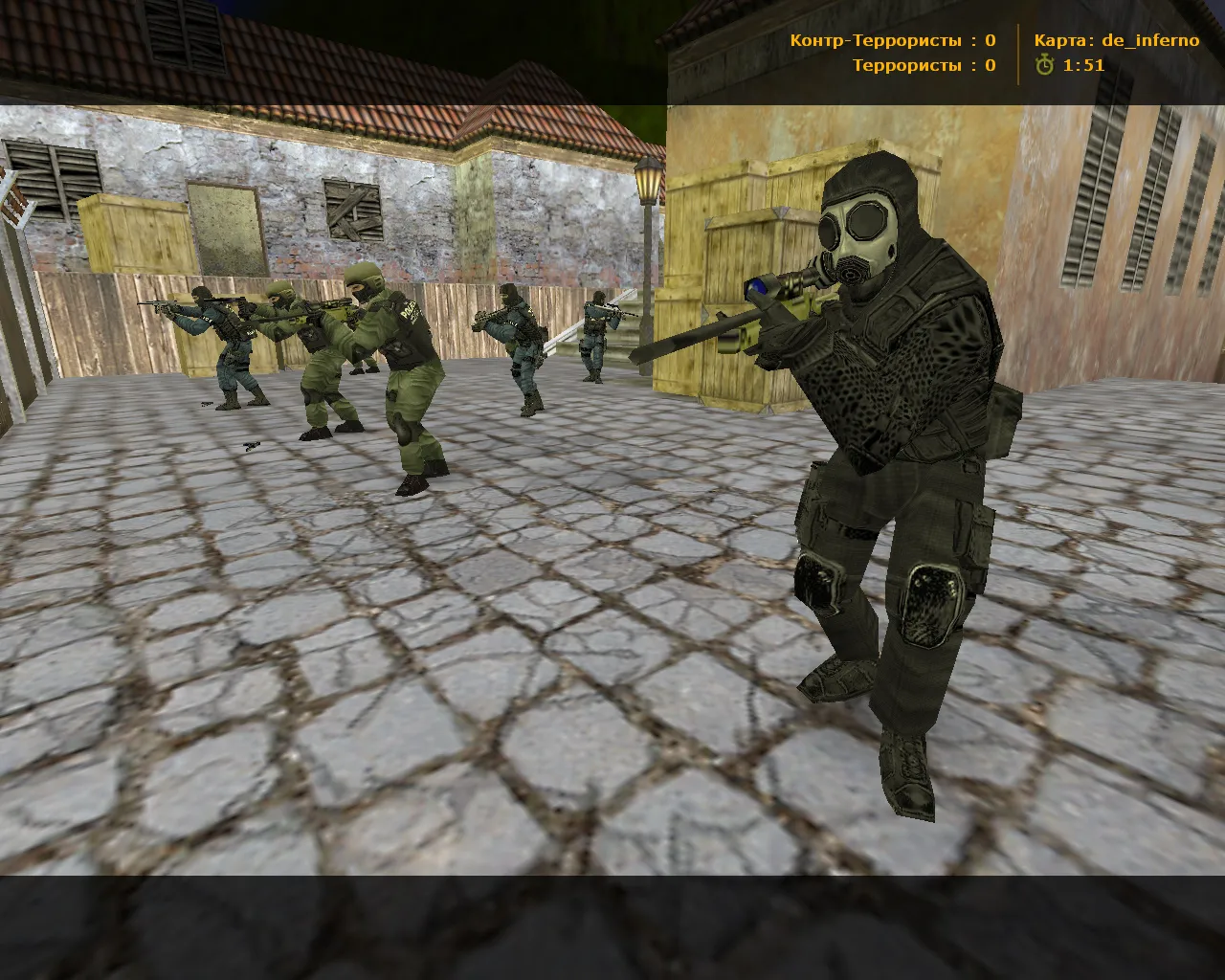 Скриншот  CS 1.6 от Дикого D1K11: 11 скинов, черное меню, перекрашенные модели и оптимизированный конфиг