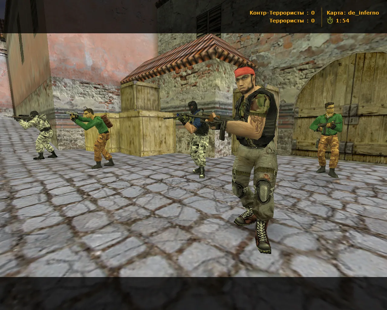 Скриншот  CS 1.6 от Дикого D1K11: 11 скинов, черное меню, перекрашенные модели и оптимизированный конфиг