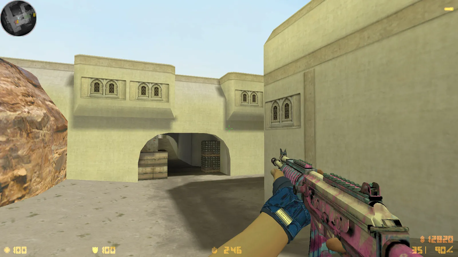 Скриншот  CS 1.6 Danger Zone — скины, графика и оптимизированный конфиг: 30 оружейных скинов, звуки, меню и прицел