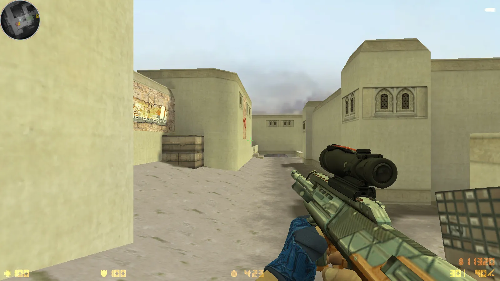 Скриншот  CS 1.6 Danger Zone — скины, графика и оптимизированный конфиг: 30 оружейных скинов, звуки, меню и прицел