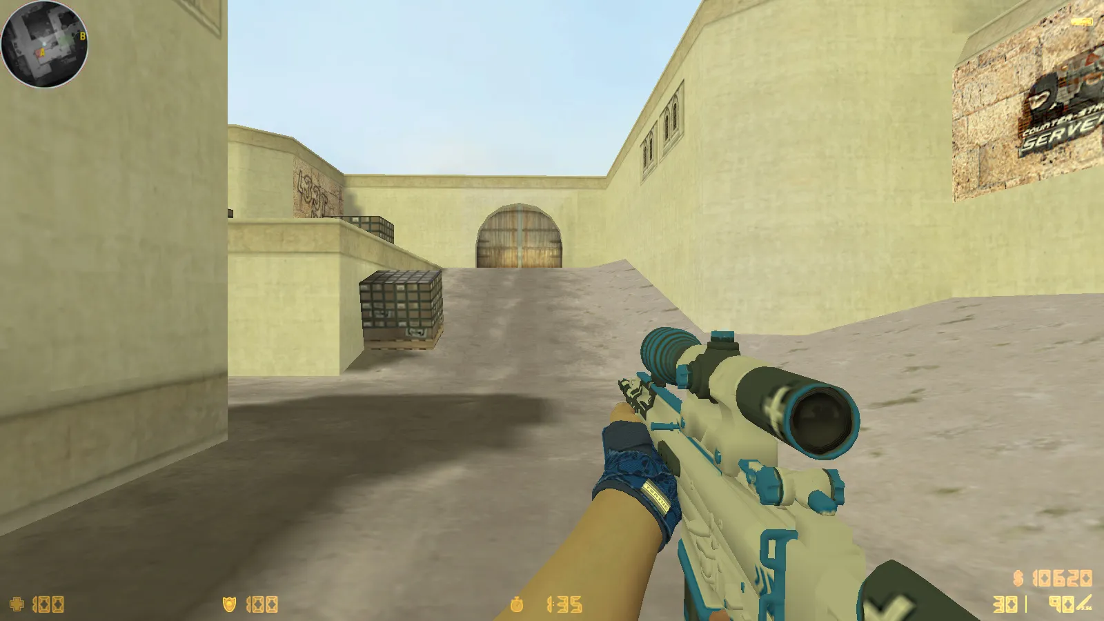 Скриншот  CS 1.6 Danger Zone — скины, графика и оптимизированный конфиг: 30 оружейных скинов, звуки, меню и прицел