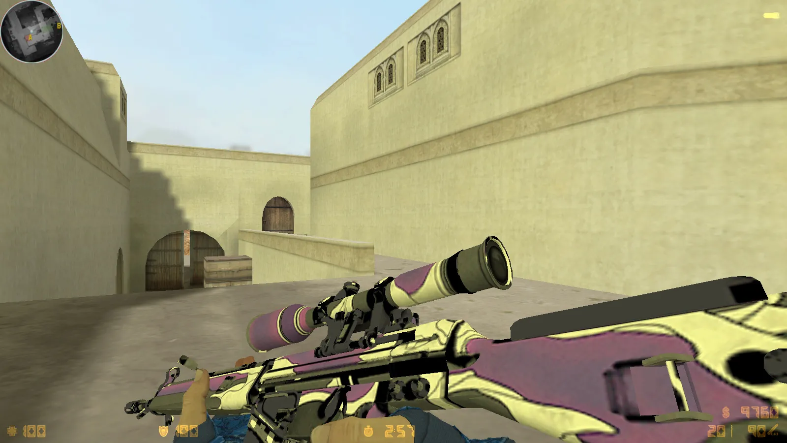 Скриншот  CS 1.6 Danger Zone — скины, графика и оптимизированный конфиг: 30 оружейных скинов, звуки, меню и прицел