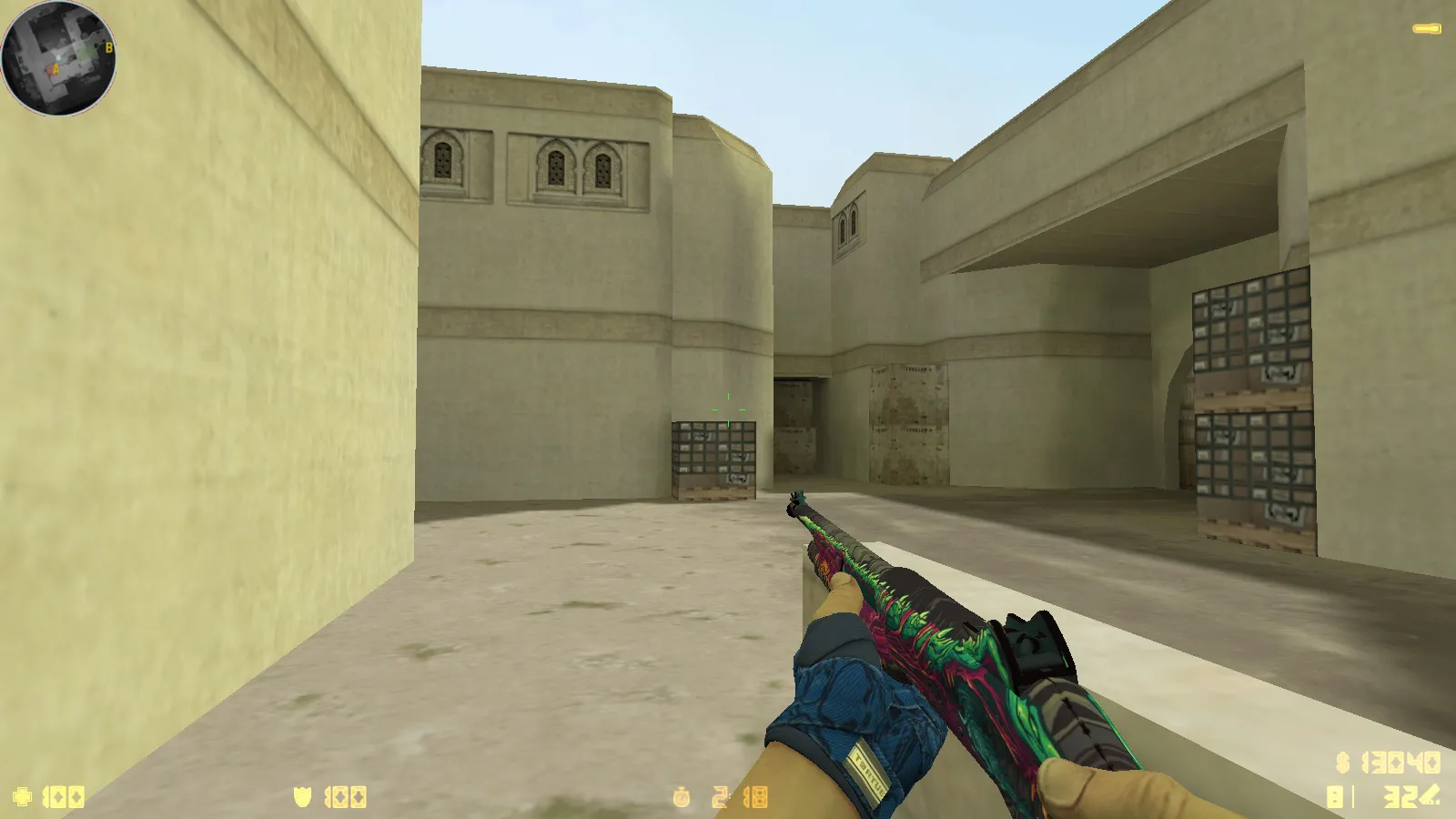 Скриншот  CS 1.6 Danger Zone — скины, графика и оптимизированный конфиг: 30 оружейных скинов, звуки, меню и прицел