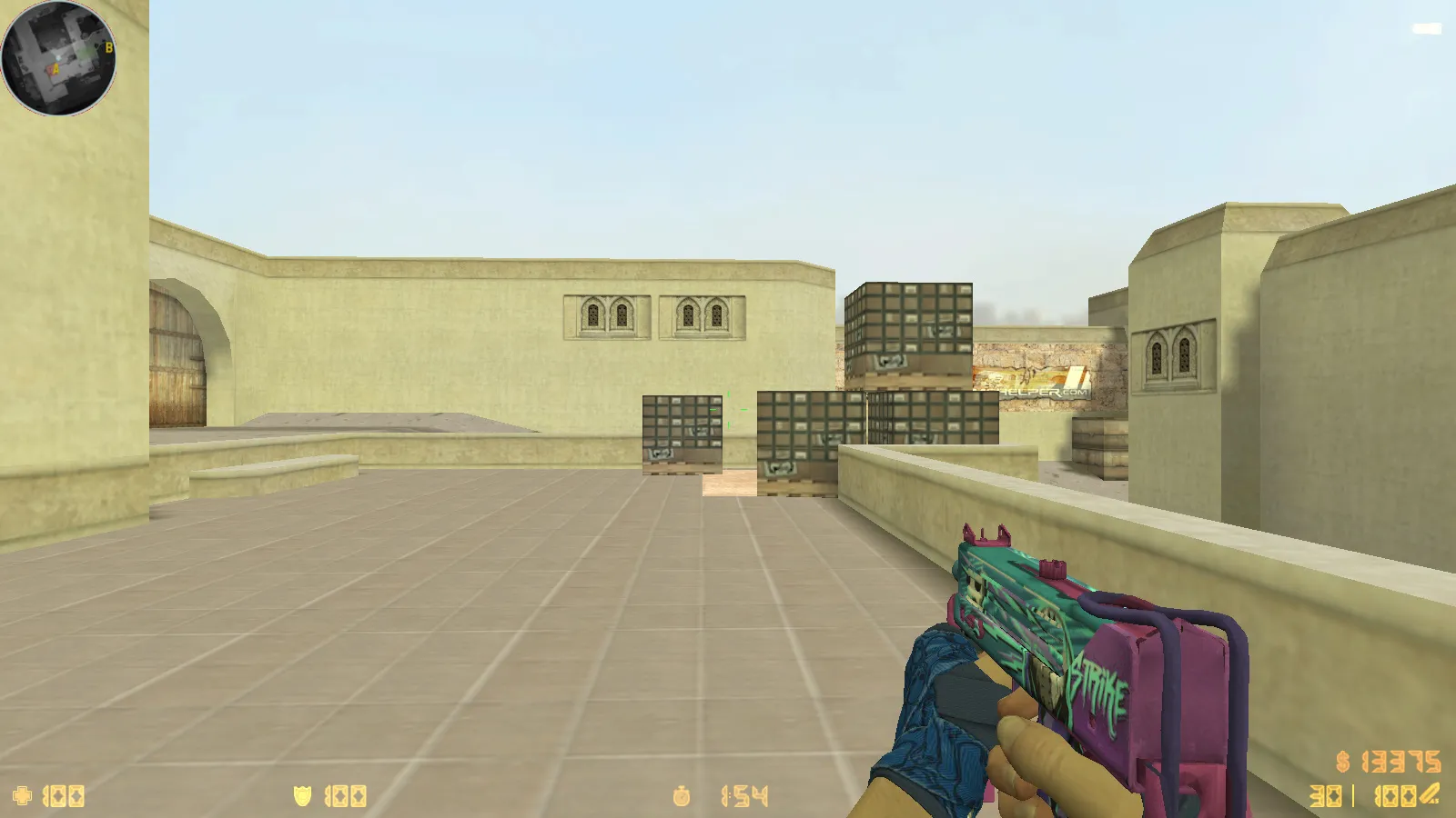 Скриншот  CS 1.6 Danger Zone — скины, графика и оптимизированный конфиг: 30 оружейных скинов, звуки, меню и прицел