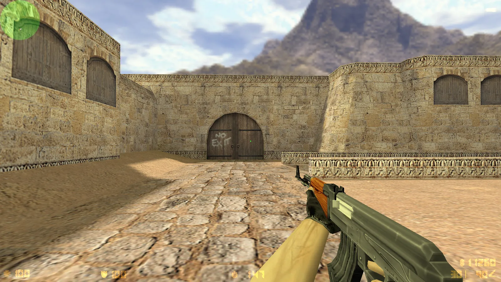 Скриншот CS 1.6 с прицелом точкой: точка на прицеле, хедшоты, сборка с чистым config.cfg и стабильной работой