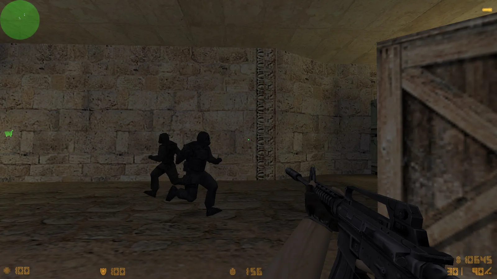 Скриншот CS 1.6 с прицелом точкой: точка на прицеле, хедшоты, сборка с чистым config.cfg и стабильной работой