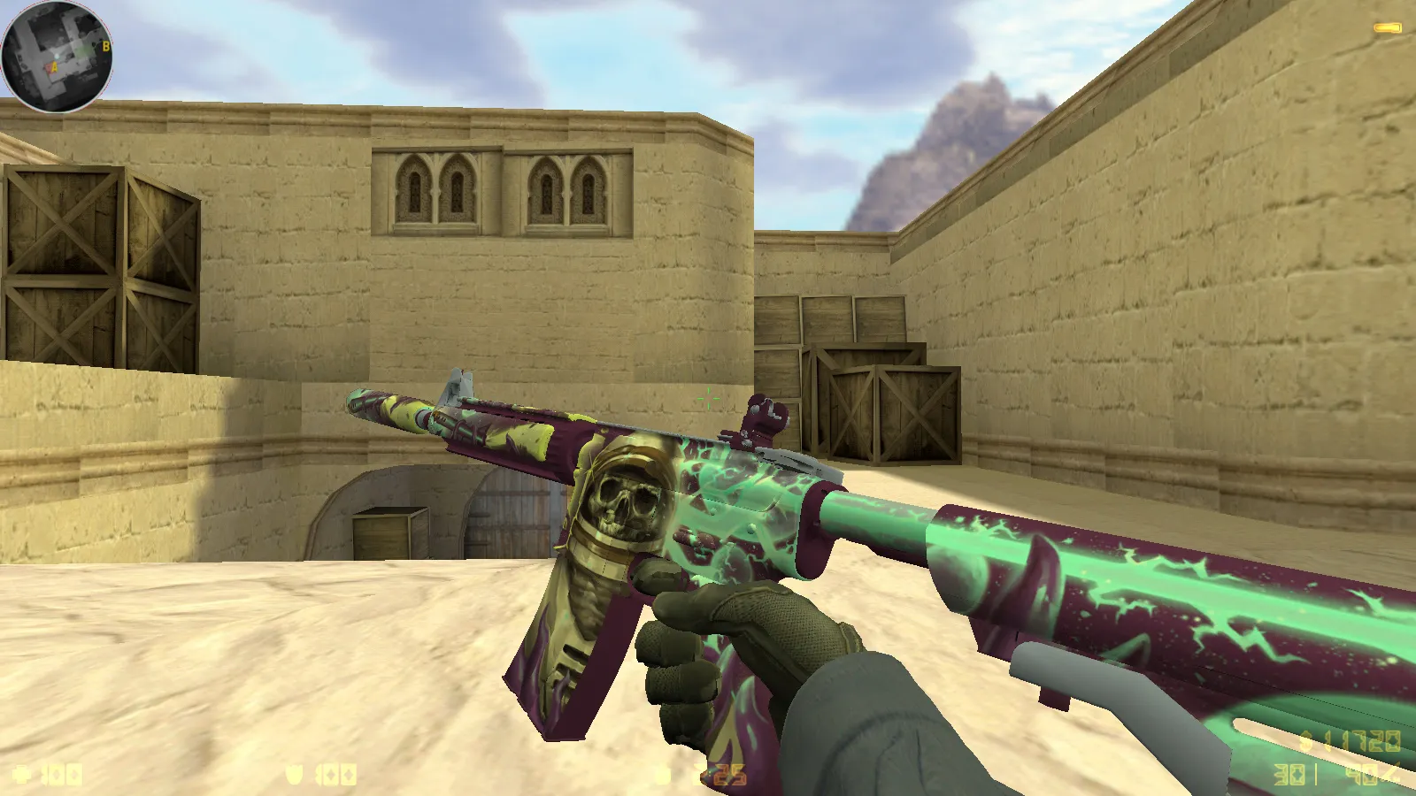 Скриншот CS 1.6 Dragon World — сборка с 9 правками, скины на оружии, черное меню, звуки, текстуры и оптимизированный config.cfg