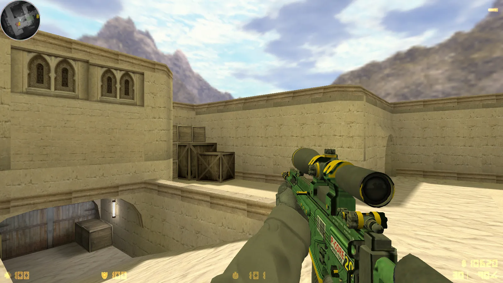 Скриншот  CS 1.6 Dragon World — сборка с 9 правками, скины на оружии, черное меню, звуки, текстуры и оптимизированный config.cfg