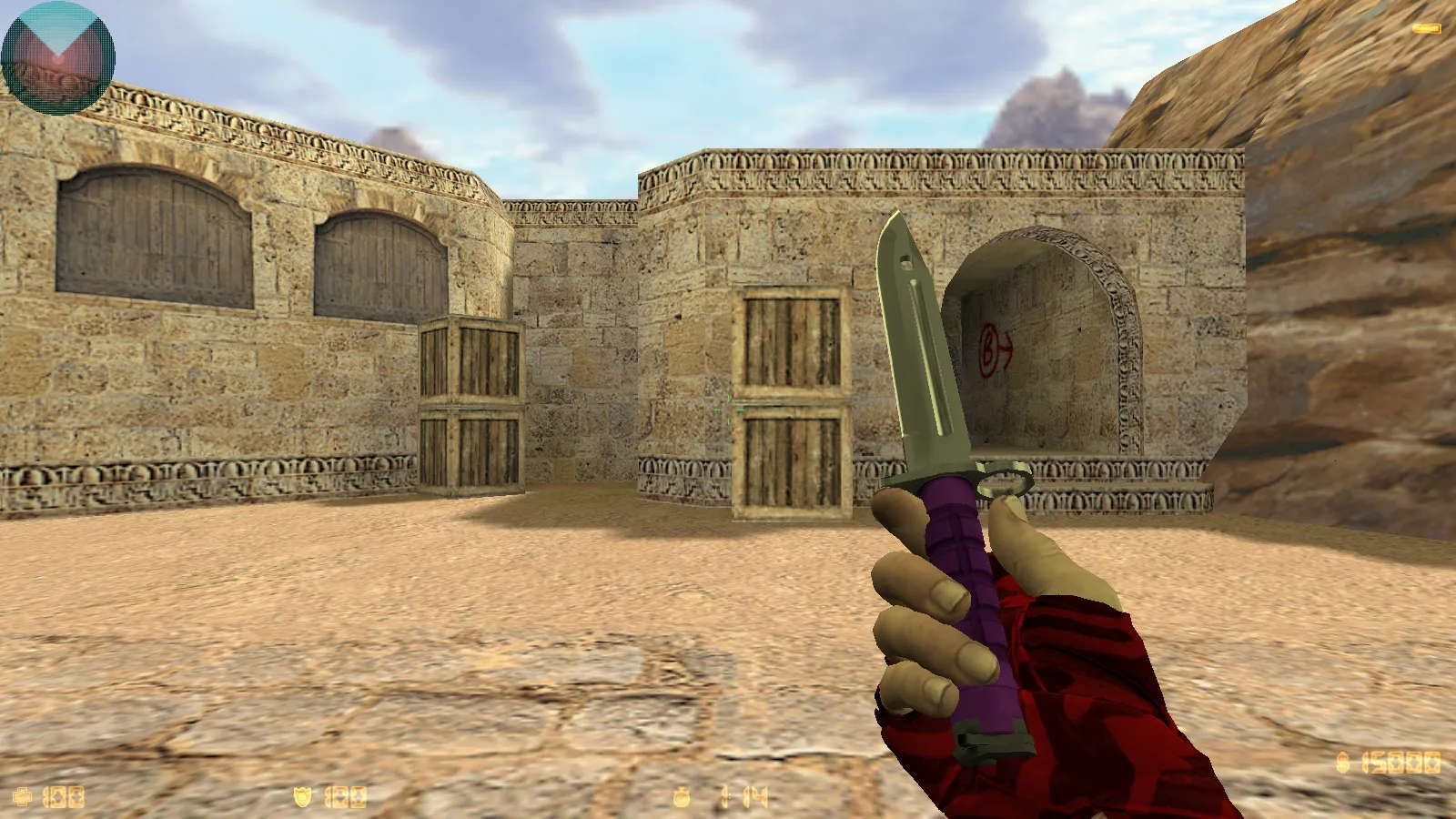 Скриншот CS 1.6 DreamHack: скины оружия v_ p_ w_, красно-синие модели, темное меню и оптимизированный конфиг