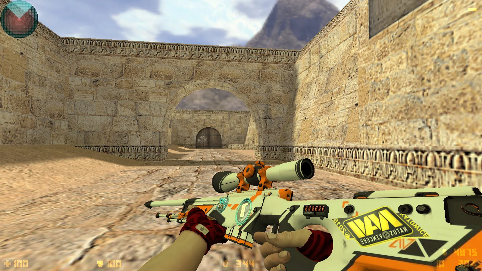 Скриншот  CS 1.6 DreamHack: скины оружия v_ p_ w_, красно-синие модели, темное меню и оптимизированный конфиг