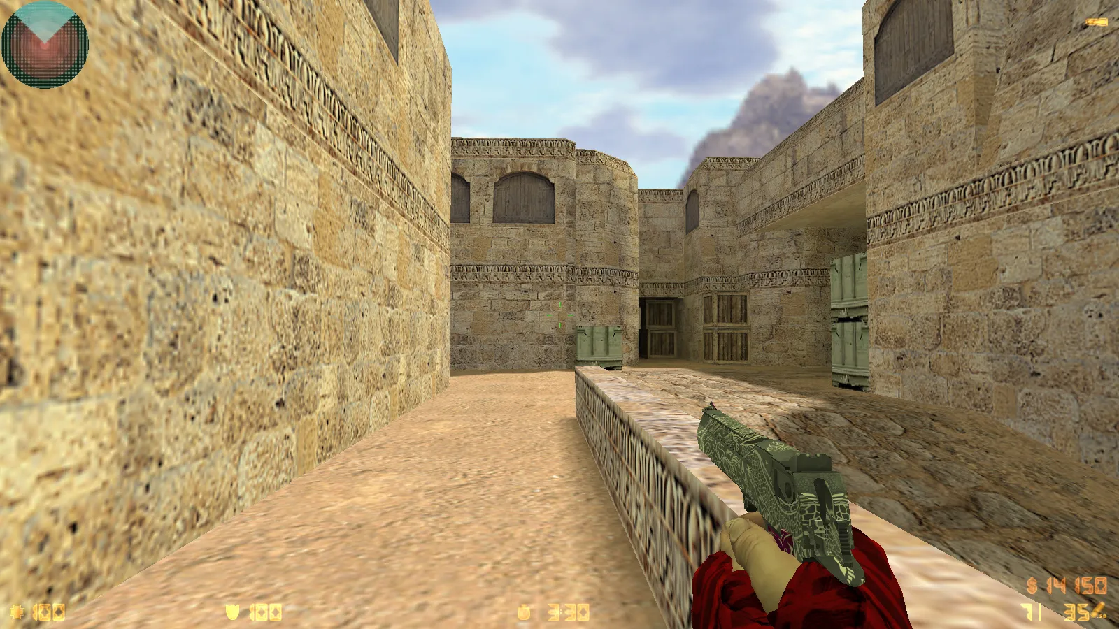 Скриншот  CS 1.6 DreamHack: скины оружия v_ p_ w_, красно-синие модели, темное меню и оптимизированный конфиг