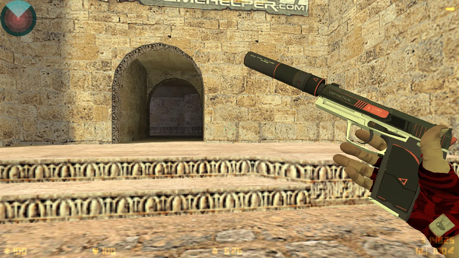 Скриншот  CS 1.6 DreamHack: скины оружия v_ p_ w_, красно-синие модели, темное меню и оптимизированный конфиг