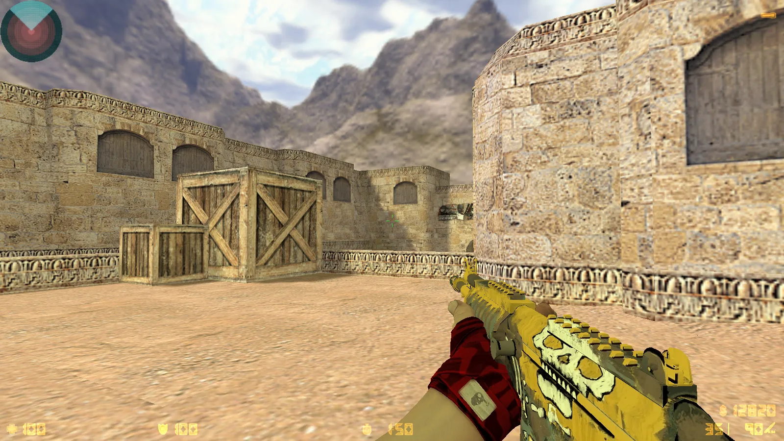 Скриншот  CS 1.6 DreamHack: скины оружия v_ p_ w_, красно-синие модели, темное меню и оптимизированный конфиг