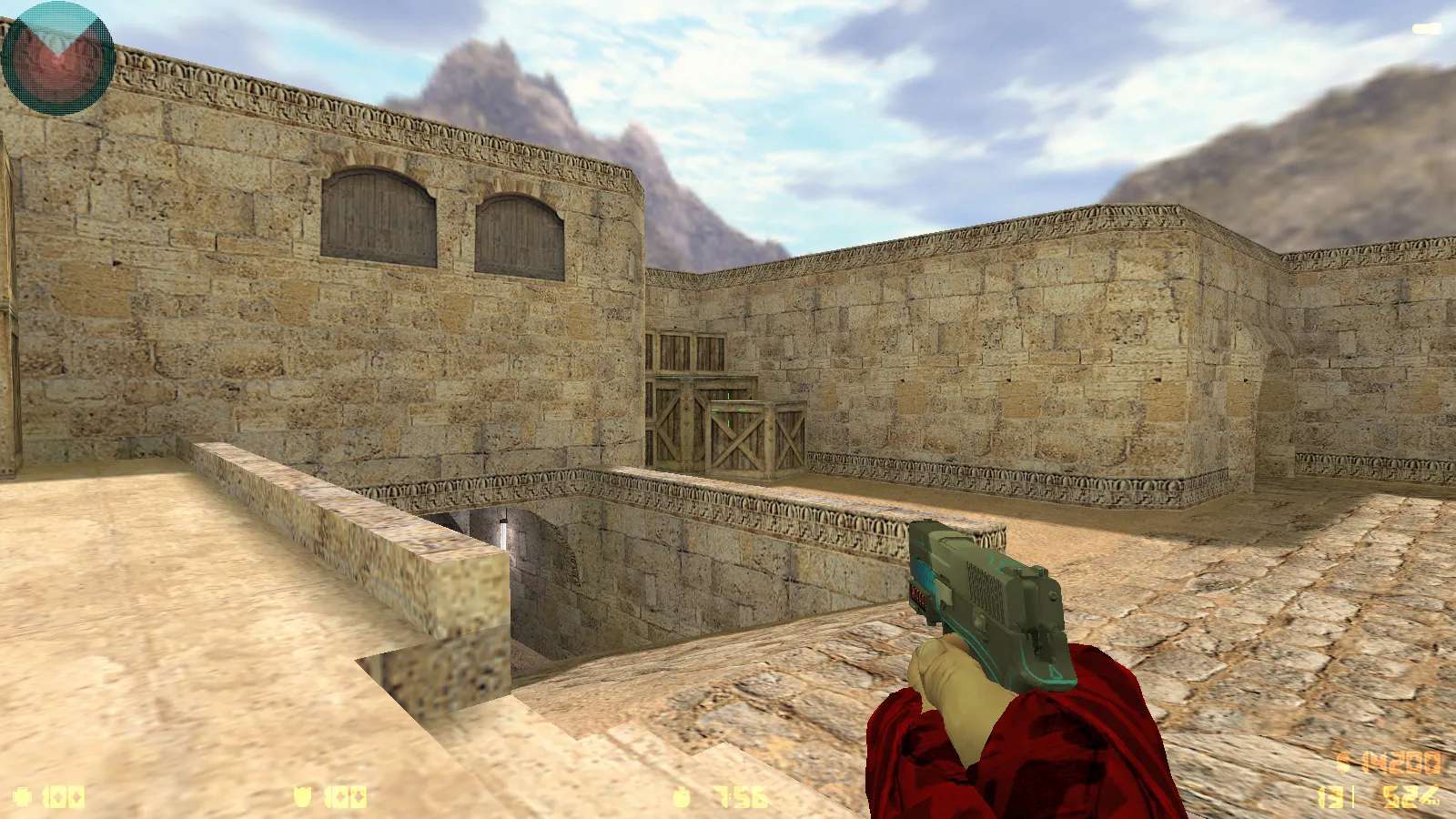 Скриншот  CS 1.6 DreamHack: скины оружия v_ p_ w_, красно-синие модели, темное меню и оптимизированный конфиг