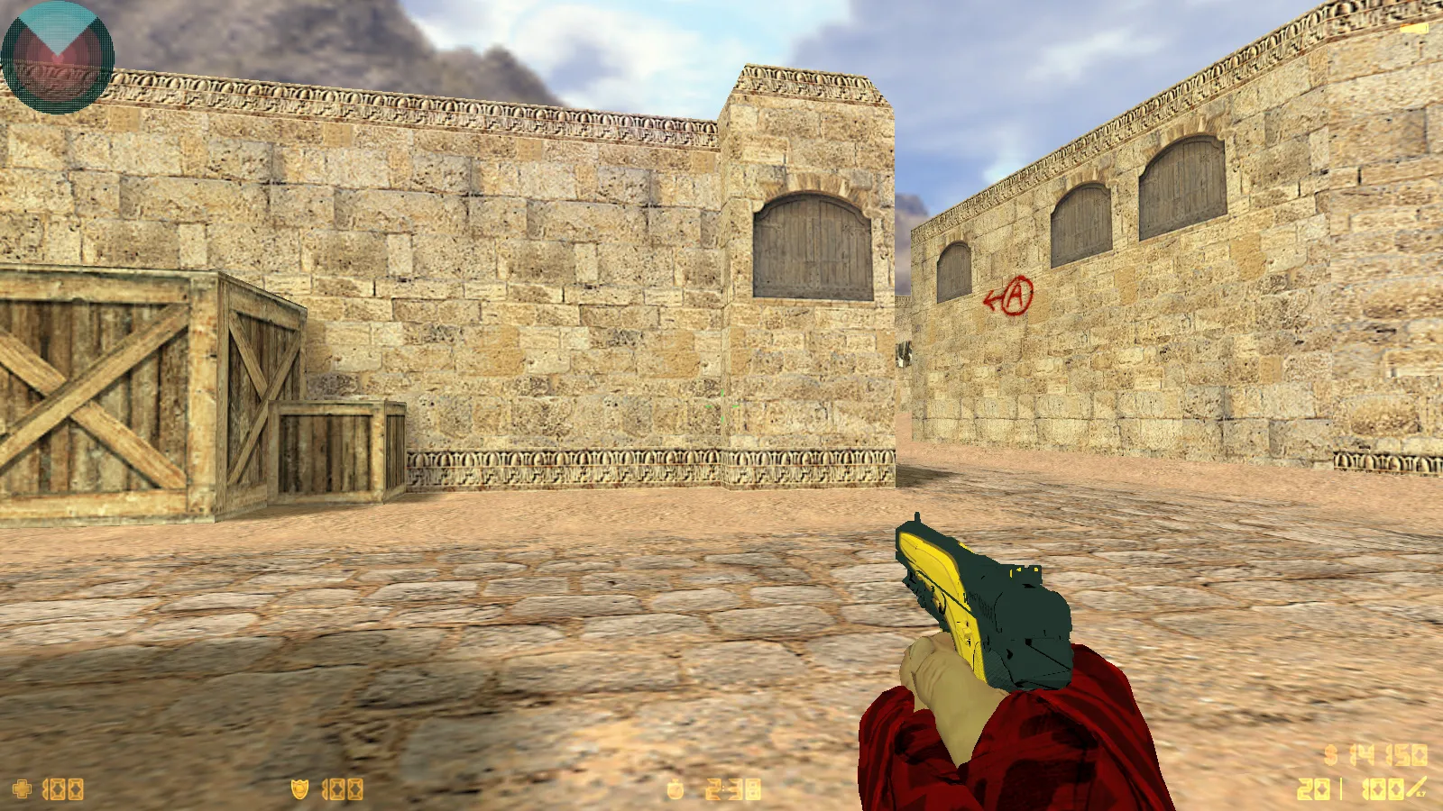 Скриншот  CS 1.6 DreamHack: скины оружия v_ p_ w_, красно-синие модели, темное меню и оптимизированный конфиг