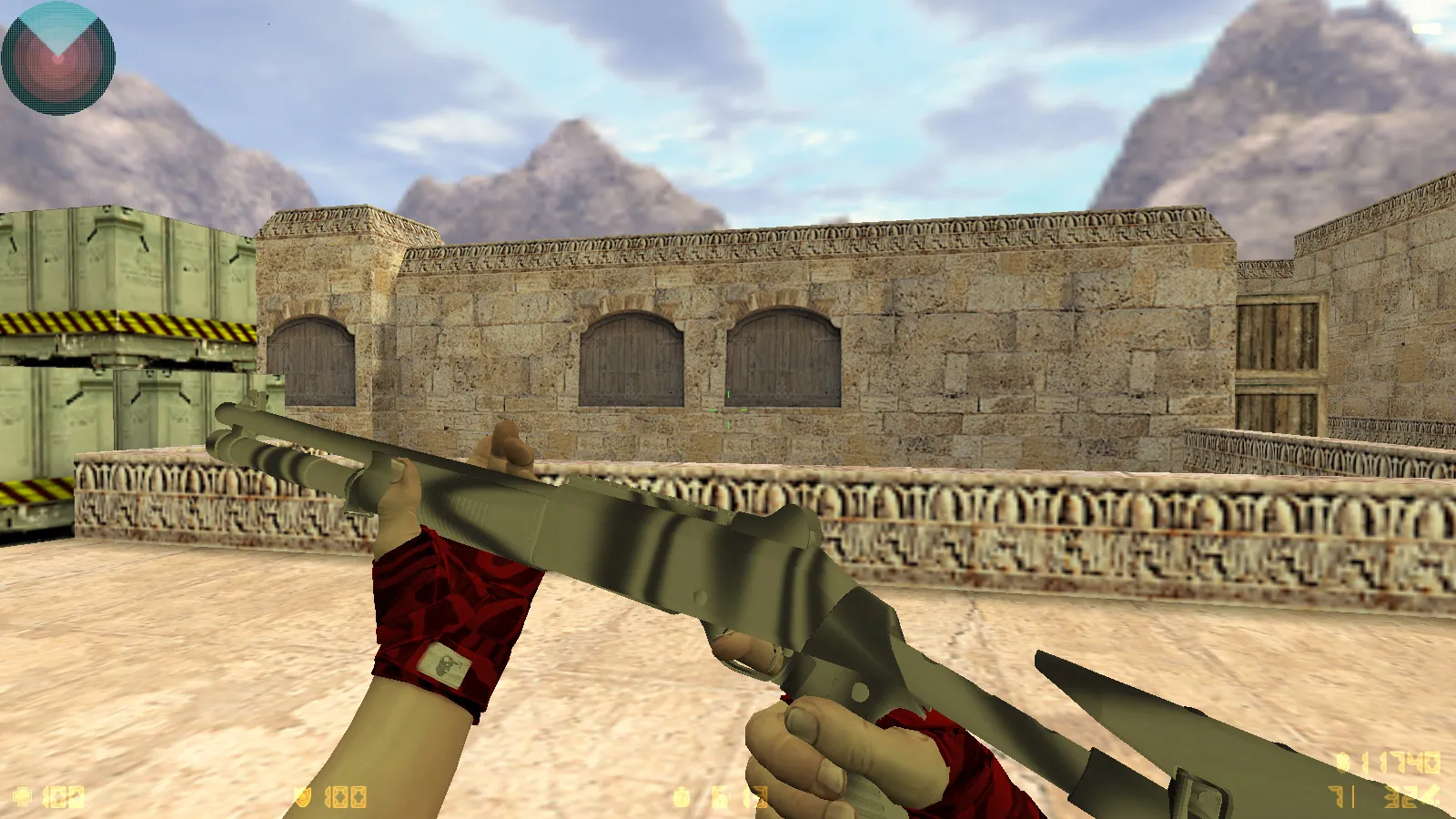 Скриншот  CS 1.6 DreamHack: скины оружия v_ p_ w_, красно-синие модели, темное меню и оптимизированный конфиг